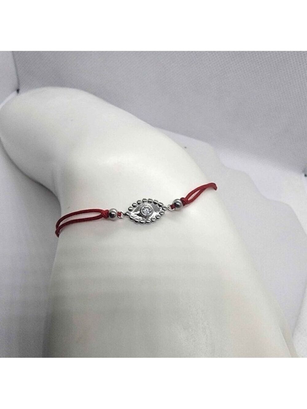 Sterling Silver 925 Evil Eye Design With Red String Bracelet